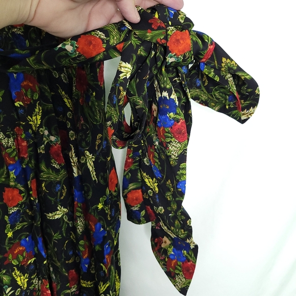 ALICE & OLIVIA Chelsea Palace Smocked Neck Floral Halter Mini Dress Sz.0 (NWT) - Picture 8 of 15